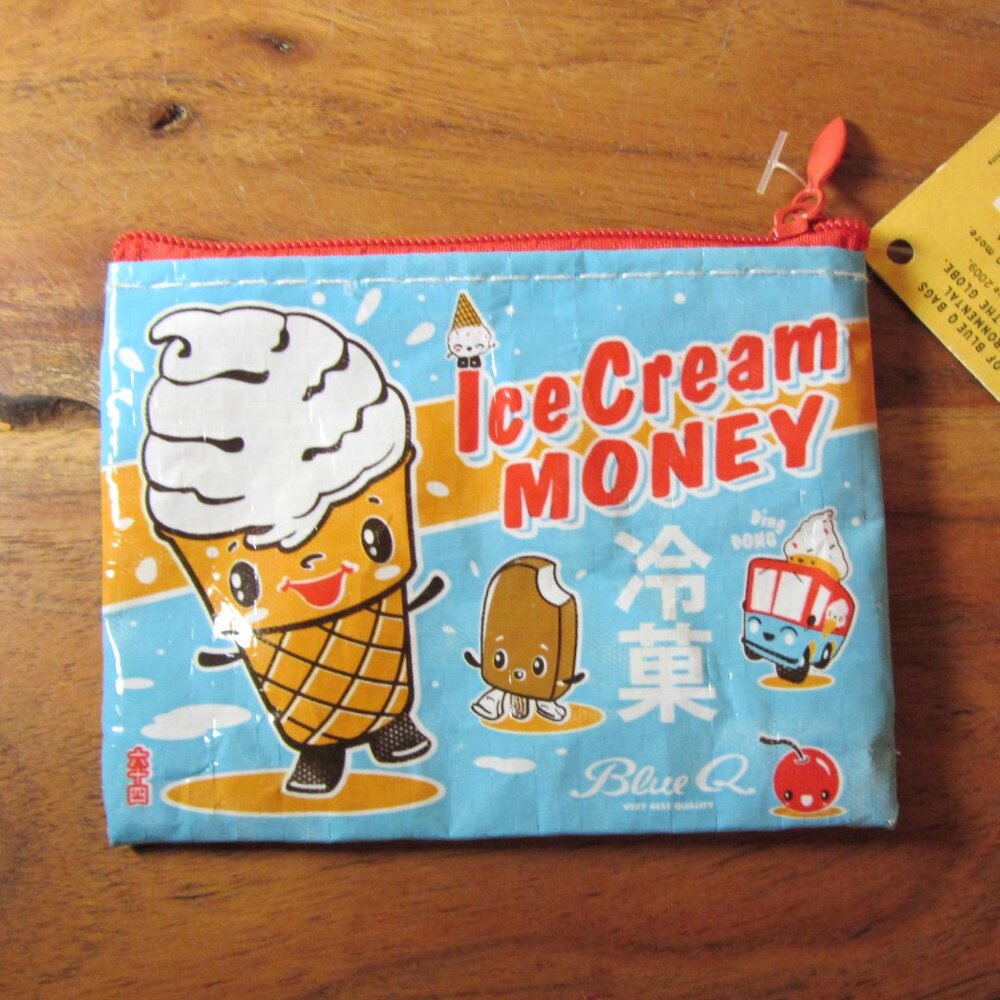 5 for $30 - blue Q bags ice cream money coin purse NWT (W5936)